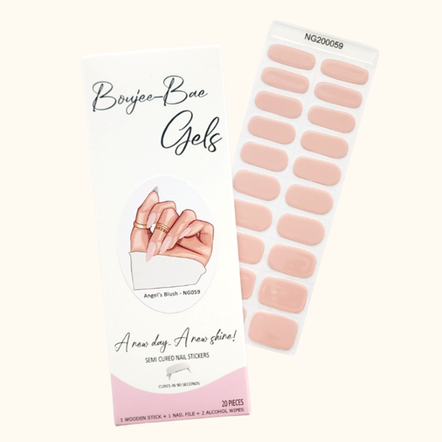 Angel's Blushed Semicured Gel Nail Sticker Kit