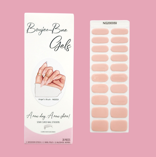 Angel's Blushed Semicured Gel Nail Sticker Kit