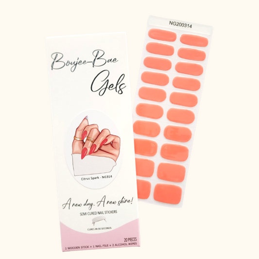 Citrus Spark Semicured Gel Nail Sticker Kit