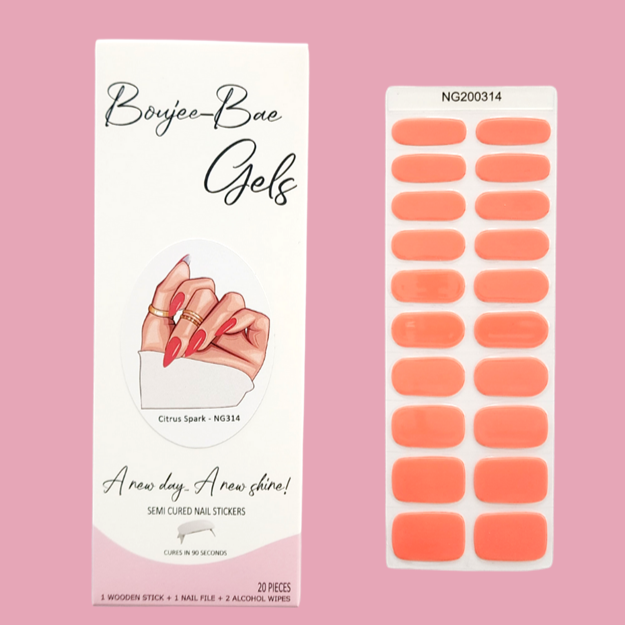 Citrus Spark Semicured Gel Nail Sticker Kit