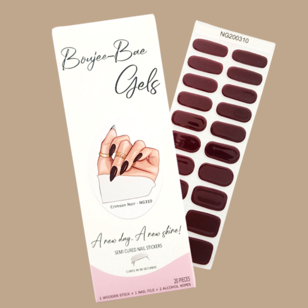 Crimson Noir Semicured Gel Nail Sticker Kit