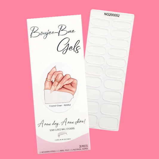 Crystal Clear Semicured Gel Nail Sticker Kit