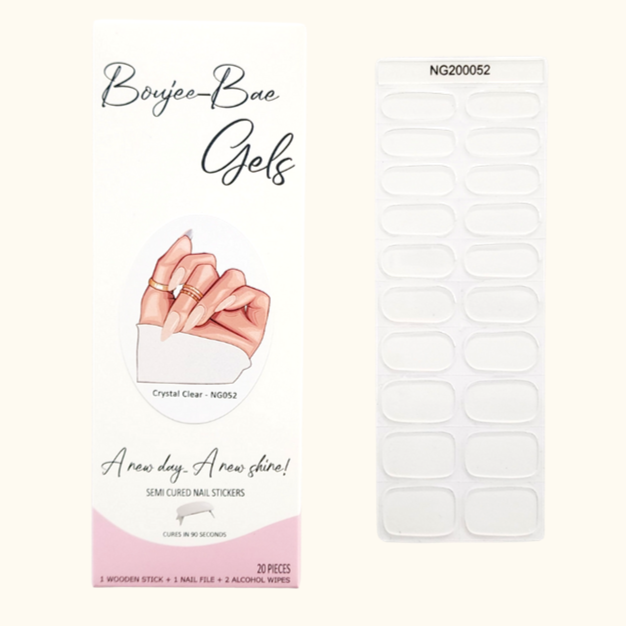 Crystal Clear Semicured Gel Nail Sticker Kit