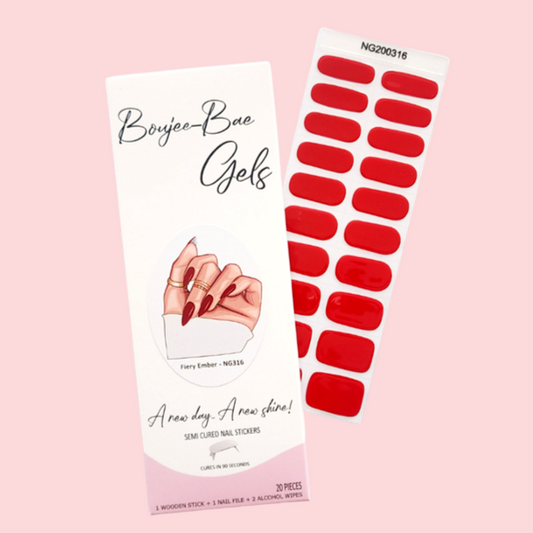Fiery Ember Semicured Gel Nail Sticker Kit