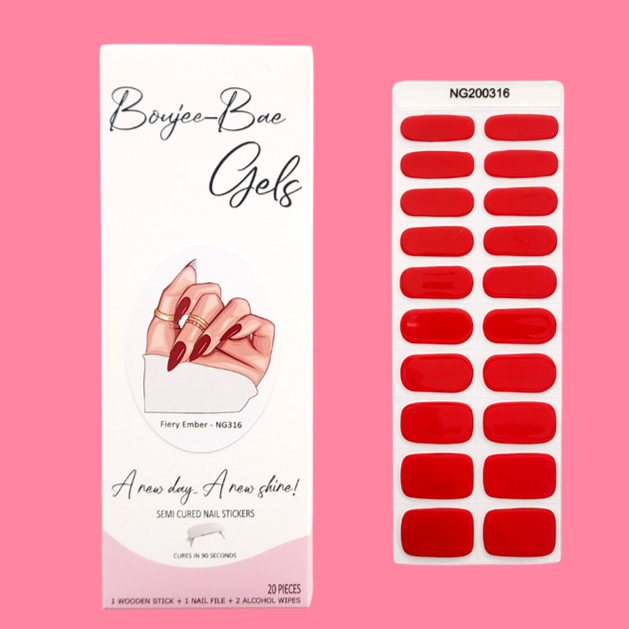 Fiery Ember Semicured Gel Nail Sticker Kit