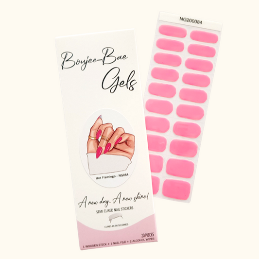 Hot Flamingo Semicured Gel Nail Sticker Kit