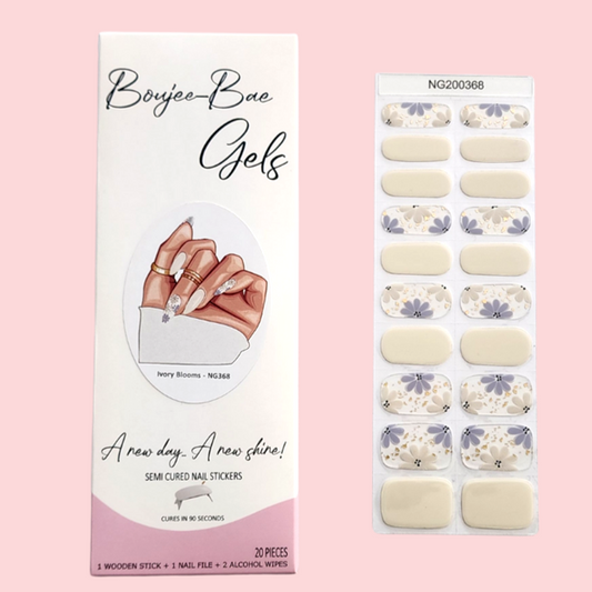 Ivory Blooms Semicured Gel Nail Sticker Kit