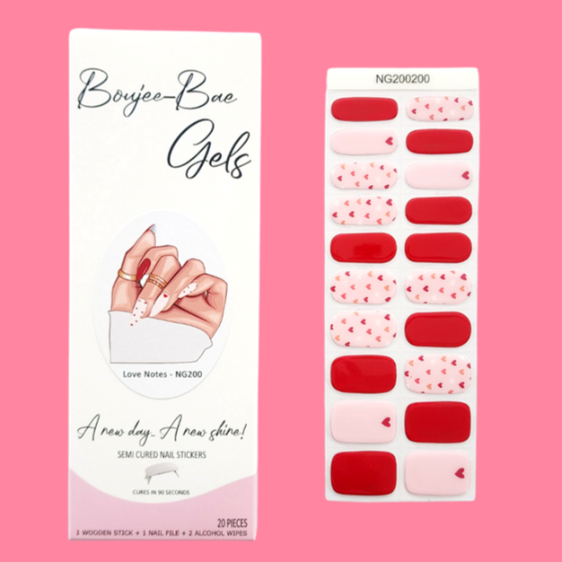 Love Notes Semicured Gel Nail Sticker Kit