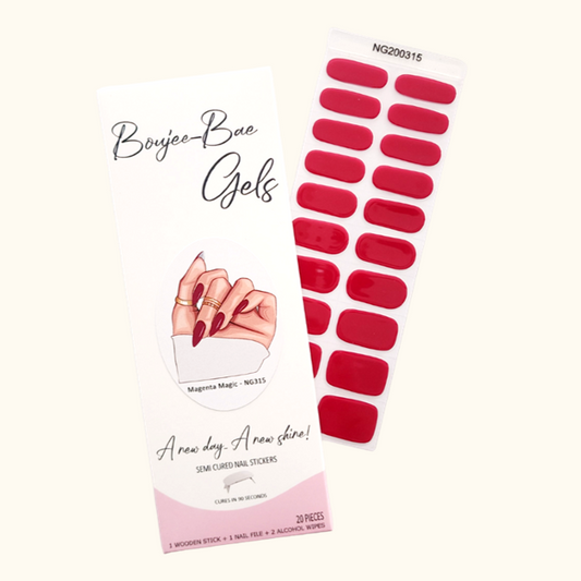 Magenta Magic Semicured Gel Nail Sticker Kit
