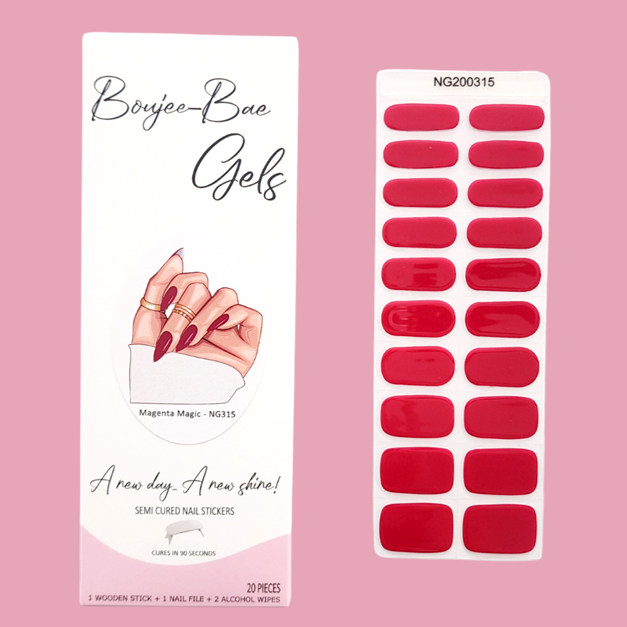Magenta Magic Semicured Gel Nail Sticker Kit