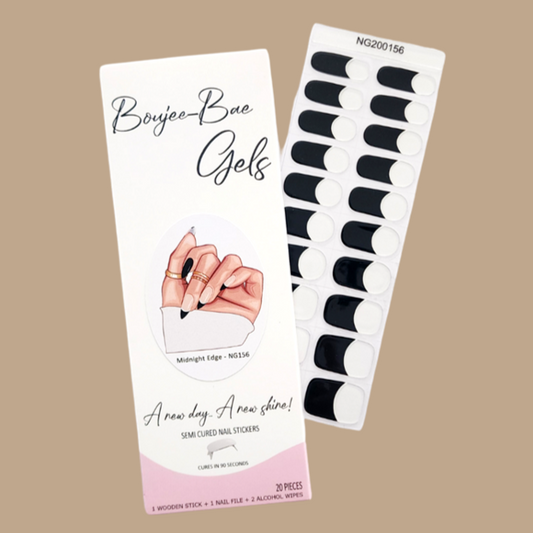 Midnight Edge Semicured Gel Nail Sticker Kit