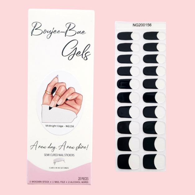 Midnight Edge Semicured Gel Nail Sticker Kit