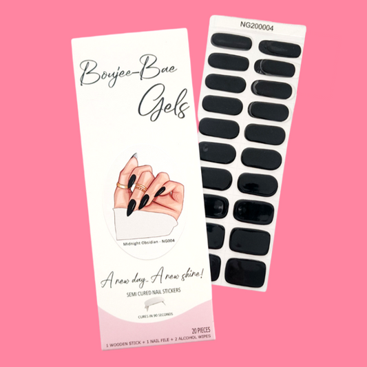 Midnight Obsidian Semicured Gel Nail Sticker Kit