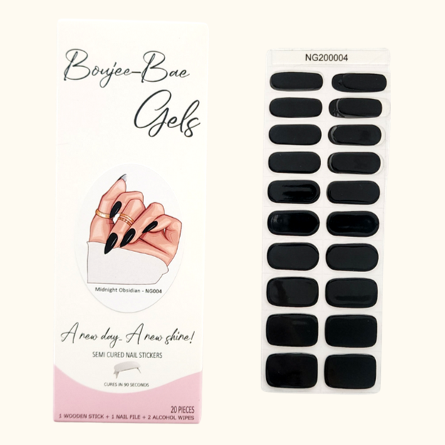 Midnight Obsidian Semicured Gel Nail Sticker Kit