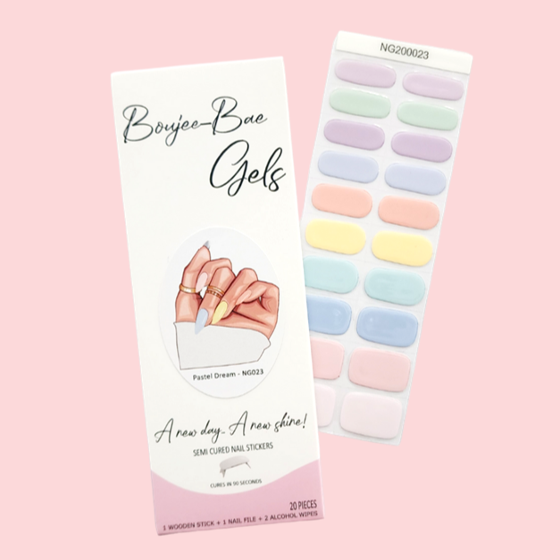 Pastel Dream Semicured Gel Nail Sticker Kit