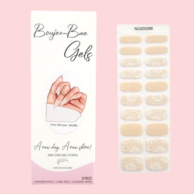 Petal Whisper Semicured Gel Nail Sticker Kit