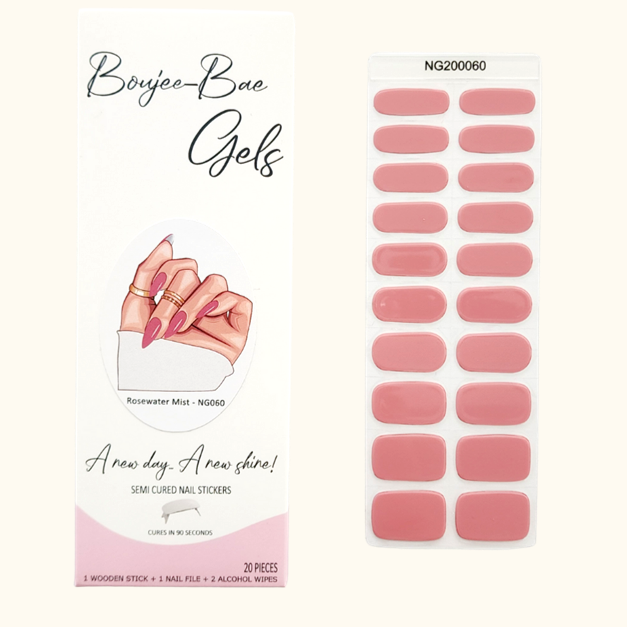 Rosewater Mist Semicured Gel Nail Sticker Kit