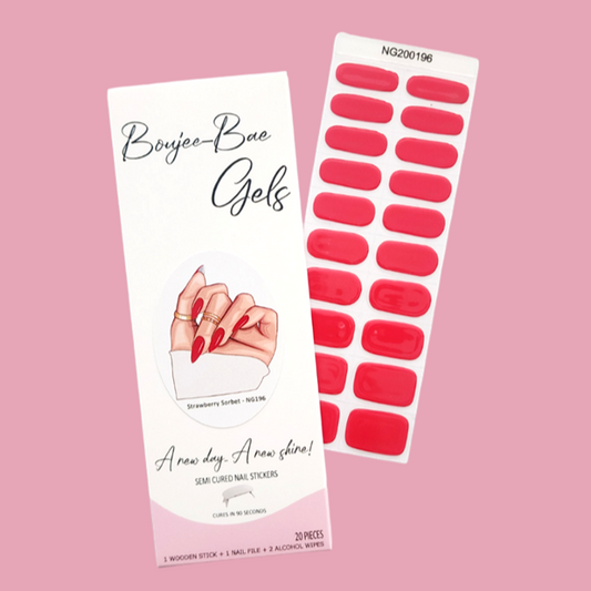 Strawberry Sorbet Semicured Gel Nail Sticker Kit