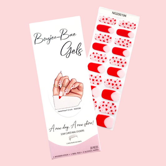 Sweetheart Crush Semicured Gel Nail Sticker Kit