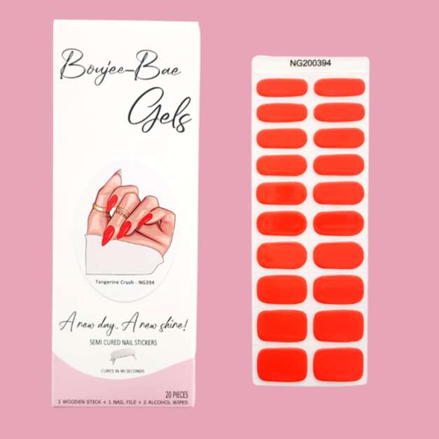 Tangerine Crush Semicured Gel Nail Sticker Kit