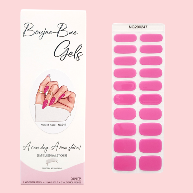 Velvet Rose Semicured Gel Nail Sticker Kit
