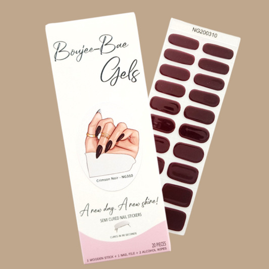 Crimson Noir Semicured Gel Nail Sticker Kit