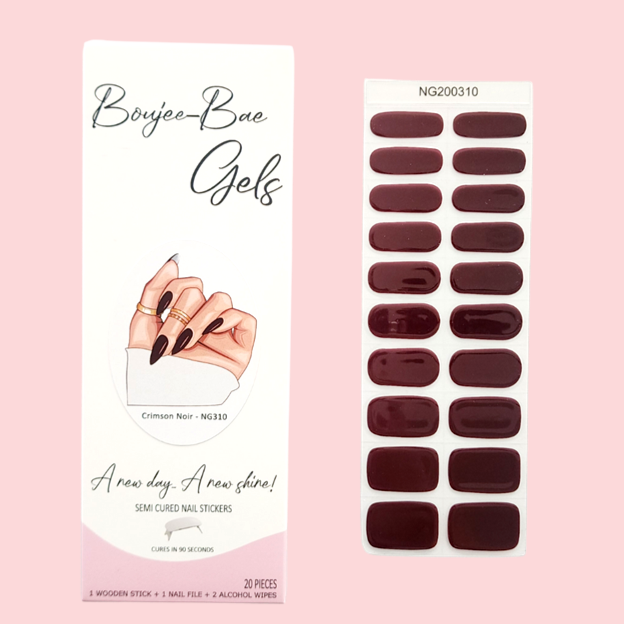 Crimson Noir Semicured Gel Nail Sticker Kit