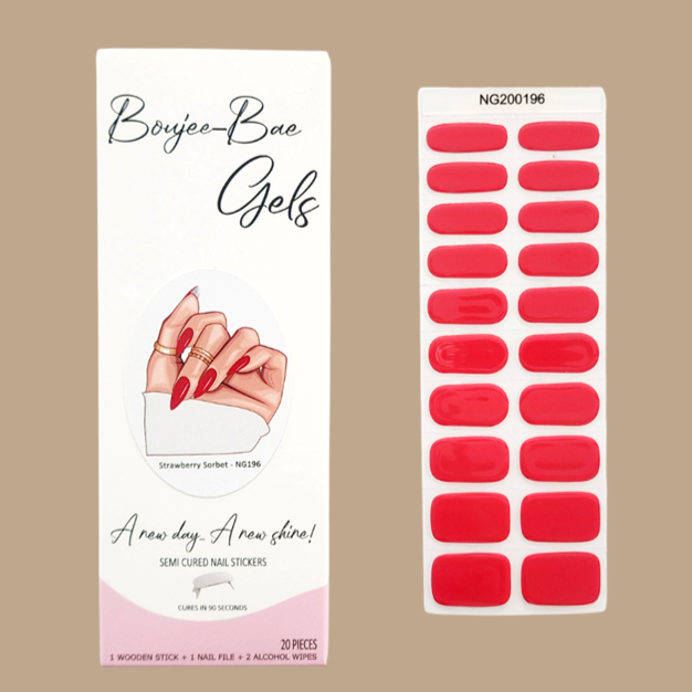 Strawberry Sorbet Semicured Gel Nail Sticker Kit