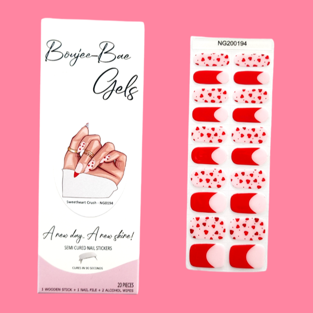 Sweetheart Crush Semicured Gel Nail Sticker Kit